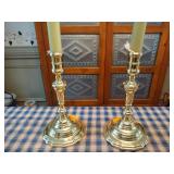 4 Baldwin Brass Candlestick Holders; 10 1/2" 2- 8 1/2", 9"