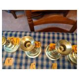 4  Baldwin Brass candlestick holders 3 are 6” tall and 1 is 4” tall