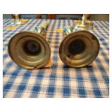 4  Baldwin Brass candlestick holders 3 are 6” tall and 1 is 4” tall