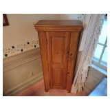 2 Wood Jelly Cabinets with turn-button latch, interior shelves. H 51 ½” x W 12 ½” x L 22