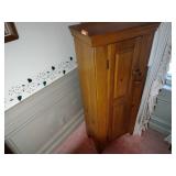 2 Wood Jelly Cabinets with turn-button latch, interior shelves. H 51 ½” x W 12 ½” x L 22