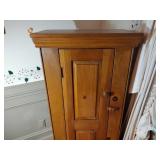 2 Wood Jelly Cabinets with turn-button latch, interior shelves. H 51 ½” x W 12 ½” x L 22