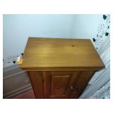 2 Wood Jelly Cabinets with turn-button latch, interior shelves. H 51 ½” x W 12 ½” x L 22