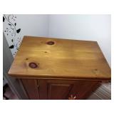 2 Wood Jelly Cabinets with turn-button latch, interior shelves. H 51 ½” x W 12 ½” x L 22