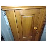 2 Wood Jelly Cabinets with turn-button latch, interior shelves. H 51 ½” x W 12 ½” x L 22