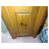 2 Wood Jelly Cabinets with turn-button latch, interior shelves. H 51 ½” x W 12 ½” x L 22