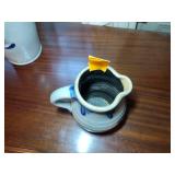 2 Rowe Pottery Works Salt Glazed large pitchers 1987 & 1988: 11” t & 8 ½” t