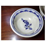 9 pottery pieces: Williamsburg Pottery 2 crocks; 2 pitchers; coffee cup; 3 Serving bowls; BBP coffee mug