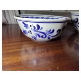 9 pottery pieces: Williamsburg Pottery 2 crocks; 2 pitchers; coffee cup; 3 Serving bowls; BBP coffee mug