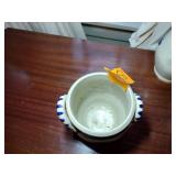 9 pottery pieces: Williamsburg Pottery 2 crocks; 2 pitchers; coffee cup; 3 Serving bowls; BBP coffee mug