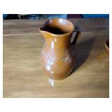 8 Colonial Williamsburg Pottery bowls 5” diam. x 2” deep; Foltz 1983 Redware Pottery pitcher