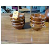 8 Colonial Williamsburg Pottery bowls 5” diam. x 2” deep; Foltz 1983 Redware Pottery pitcher