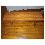 Wood bench L 48” x W 13” x H 17 ½”