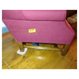 Wing back upholstered chair and ottoman. Chair measures H 44” x W 26” x L 28 ½”