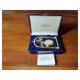 Croton Ltd Edition Pocket watch with stand and case. Dial includes a moon phase