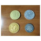 86 count Coin (U.S. and Canada) / Token collection and military tie tacks.