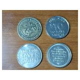 86 count Coin (U.S. and Canada) / Token collection and military tie tacks.