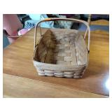 1989 Longaberger Medium Gathering Basket Signed "TCT 11", 17 ¾” l x 11 ¾” w x 4 ½” deep