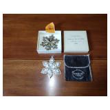 2 Gorham Sterling Snowflakes, 1973 and 1975