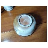 Williamsburg C4W pottery 10 pcs: One bowl 6 ½” diam.x 3 ¼” t, 8 cups 3 ½” t, one 1991 stein 5 “ t