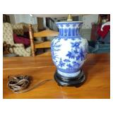 Makkum wall plates two-11 ½” diam, 8” diam., 6 ½” diam., Delft Ginger Jar 11”t, lamp w/ shade