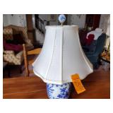 Makkum wall plates two-11 ½” diam, 8” diam., 6 ½” diam., Delft Ginger Jar 11”t, lamp w/ shade