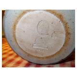 2 Colonial Williamsburg Rowe Pottery pcs: 13”t Restoration Pot;  Lamp 16” t with shade.