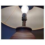 2 Colonial Williamsburg Rowe Pottery pcs: 13”t Restoration Pot;  Lamp 16” t with shade.