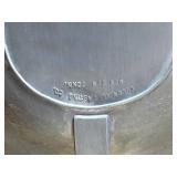 17 metal pieces: Pewter wall candle sconces. Pewter oval platter, Royal Holland syrup pitcher