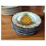 Pottery: Emile Henry France dish;  Drip Pottery Bowl; 2003 ESC Trading Co. Dinnerware by David Harden