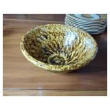 Pottery: Emile Henry France dish;  Drip Pottery Bowl; 2003 ESC Trading Co. Dinnerware by David Harden