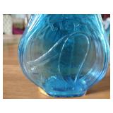 Museum Edition LTD colored glass flasks / figural bottles. Inspect for details