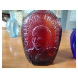 Museum Edition LTD colored glass flasks / figural bottles. Inspect for details