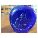 Museum Edition LTD colored glass flasks / figural bottles. Inspect for details