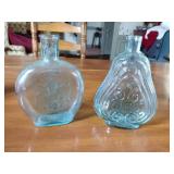 Museum Edition LTD colored glass flasks / figural bottles. Inspect for details