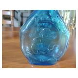 Museum Edition LTD colored glass flasks / figural bottles. Inspect for details