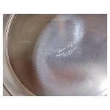 Pewter Items: Wick Trimmer, covered bowl, gravy boat, 2 Etain pitchers, Etain pitcher, candlestick holders