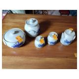 5 Salmon Falls Blueberry Salt glazed Crocks with lids