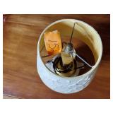 Salmon Falls 2000 stoneware salt glazed pottery lamp with shade 6 ½” t x 8 ¼” w