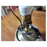 Salmon Falls 2000 stoneware salt glazed pottery lamp with shade 6 ½” t x 8 ¼” w