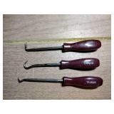 Tools: drill bit sets, automotive picks, B&D screw drill countersinks. hole cutter drill bit