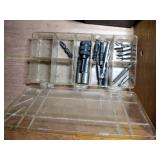 Tools: drill bit sets, automotive picks, B&D screw drill countersinks. hole cutter drill bit