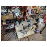 3 vintage tools: Bradford Metal Master 6” heavy duty grinder, GE vertical belt sander, smaller grinder