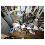 Tools as pictured:saws, hammers, screwdrivers, files, wrenches, storage organizers, pliers, combo square