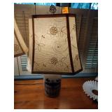 (2) 2002 Salmon Falls Stoneware Lamps with shades, blueberry basket design