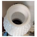 Fenton white hobnail globe wall sconce with cord