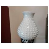Fenton white hobnail globe wall sconce with cord