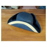3 Vintage hats: civil war infantry style hat / colonial tricorn hat /  tam o