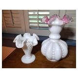 6 Fenton pieces: 5 vases and 1 shade