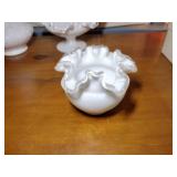 4 Fenton Silver Crest : Bon-bon dish, Rose bowl, Spanish Lace Vase, Pedestal dish